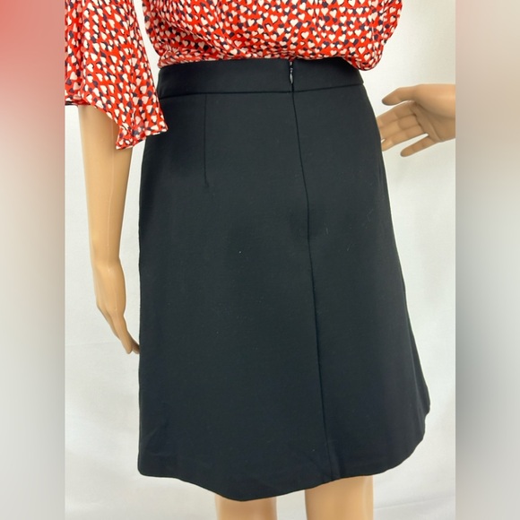 MARIO SERRANI ITALY Black Luxury Fabric Midi A-line Skirt Us Size 6 - Picture 6 of 8